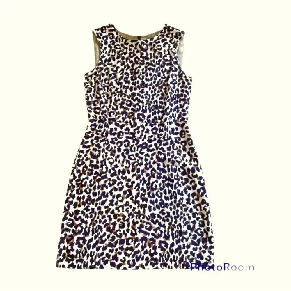 Steven‎ Alan silk sleeveless dress Cheetah print Cream tan brown Size 0